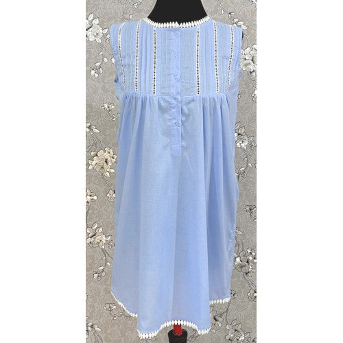 Victorian-Inspired 100% Cotton Nightgown by SoieRose - SR-1129 - Periwinkle