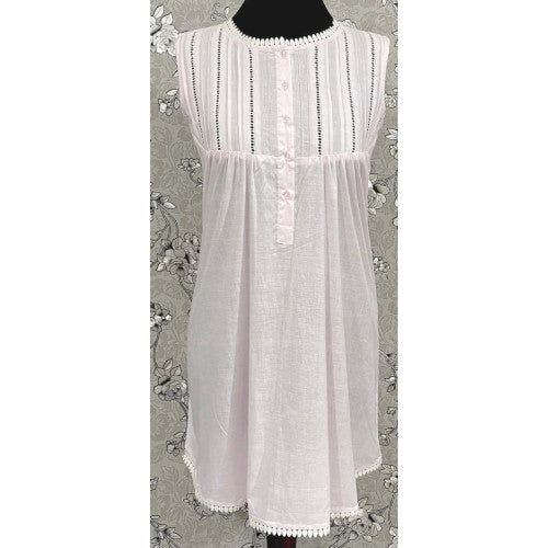 Victorian-Inspired 100% Cotton Nightgown by SoieRose - SR-1130 - Pale Pink