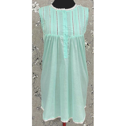 Victorian-Inspired 100% Cotton Nightgown by SoieRose - SR-1131 - Sea Green