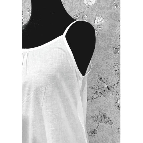 Victorian 100% Cotton Nightgown with Lace Trim | Sleeveless Strap Dress | SoieRose SR1169