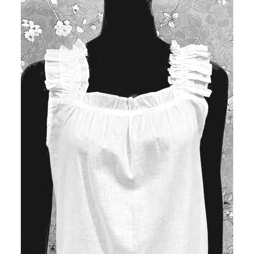 Victorian Cotton Pajama Set with Ruffle Strap Top & Shorts | SoieRose SR1171