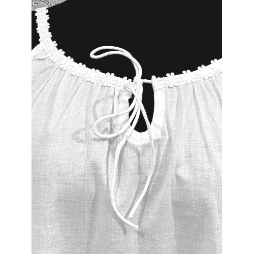 Victorian 100% Cotton Nightgown with Drawstring Neckline | Ruffle Hem | SoieRose SR1170