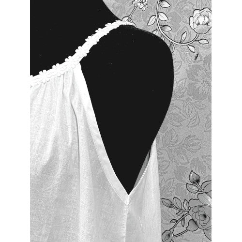 Victorian 100% Cotton Nightgown with Drawstring Neckline | Ruffle Hem | SoieRose SR1170