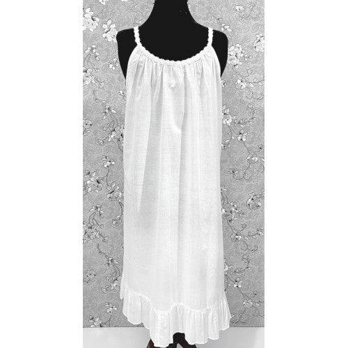 Victorian 100% Cotton Nightgown with Drawstring Neckline | Ruffle Hem | SoieRose SR1170
