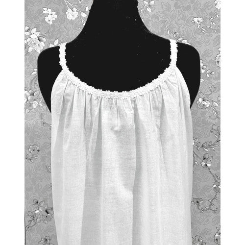 Victorian 100% Cotton Nightgown with Drawstring Neckline | Ruffle Hem | SoieRose SR1170