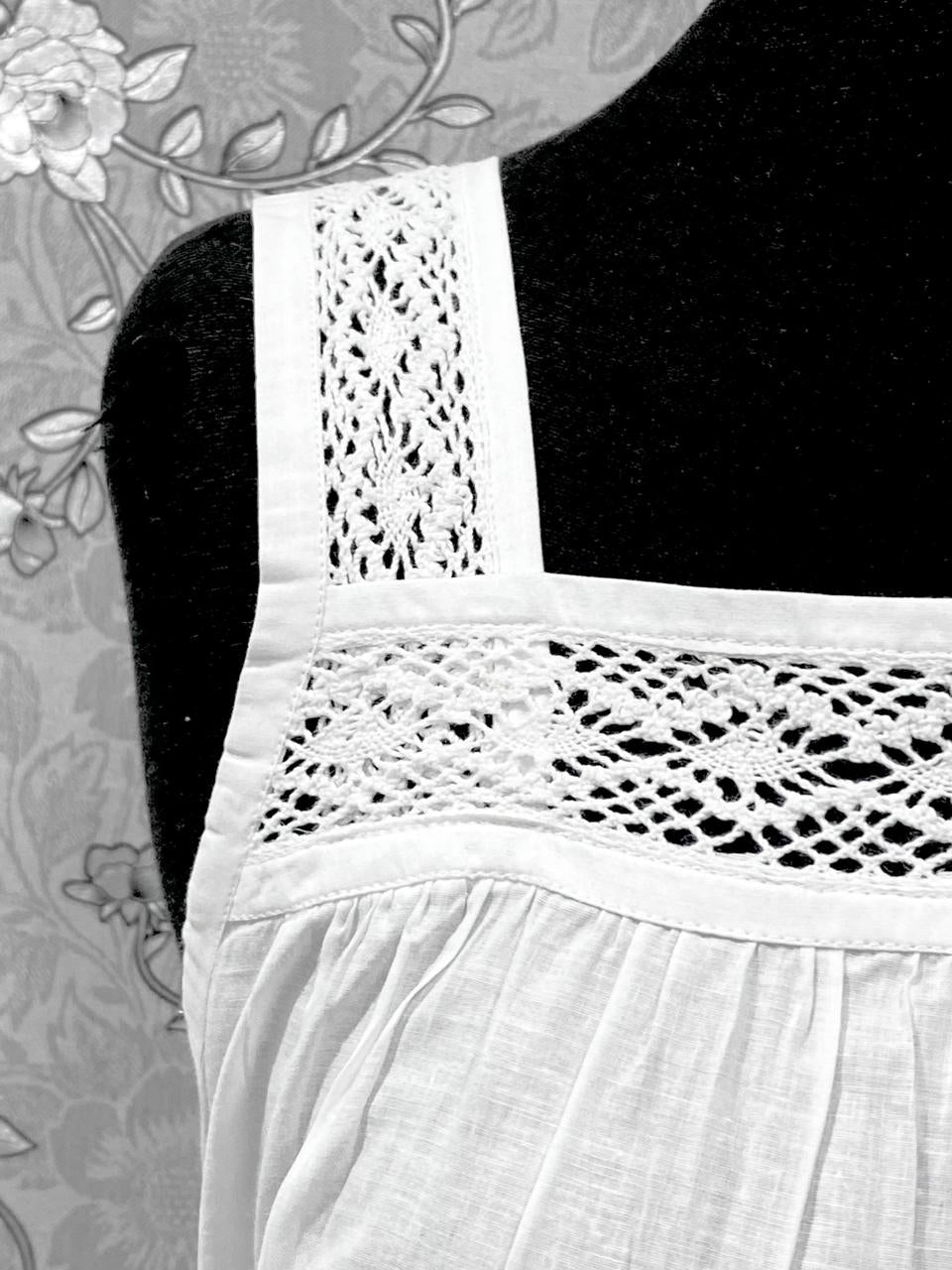 Victorian White 100% Cotton Nightgown – SR-1217 by SoieRose