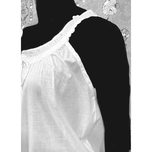 Victorian White Cotton Pajama Set | Lace Trim Cami & Capri Pants | SoieRose SR1172