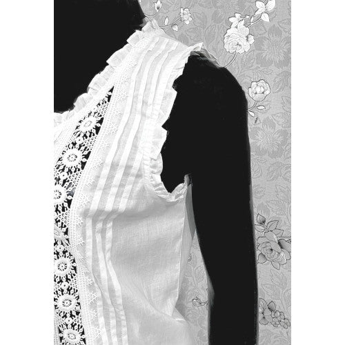 Victorian Cotton Pajama Set with Lace Trim & Ruffle Top | SoieRose SR1175