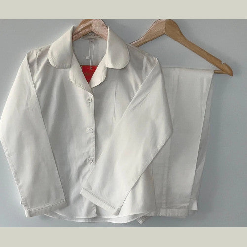 Soierose Women White Victorian 100% Cotton Pajama Set - SR 1046