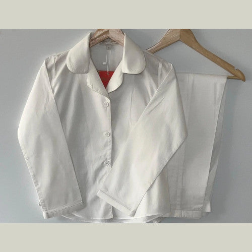 Soierose Women White Victorian 100% Cotton Pajama Set - SR 1046